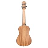CASCHA Spruce Solid Top Konzert Linkshänder Ukulele Erwachsene & Kinder - inkl. 3 Plektren & gepolsterte Tasche - Fichtenholz-Ukulele für Anfänger & Fortgeschrittene - Aquila Nylon Saiten, Natur, matt - 5